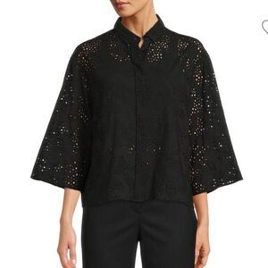 AKRIS PUNTO Schiffli Embroidered Shirt size 12